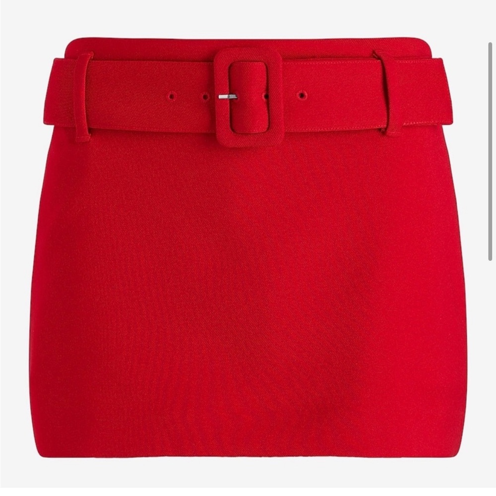 NWT Express Low Rise Twill Belted Mini Skort